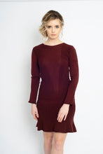 Load image into Gallery viewer, Fit and Flare Dress Burgundy