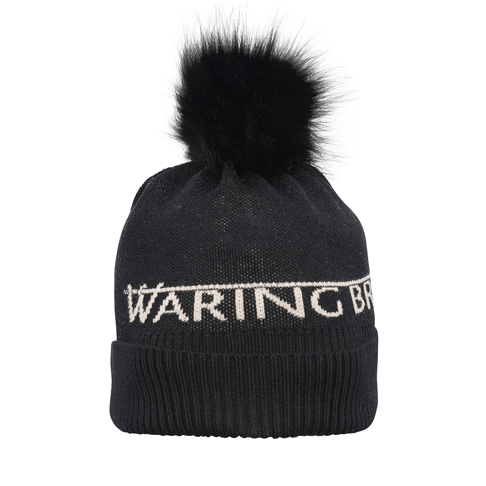 Signature Merino Bobble Hat Black/Taupe