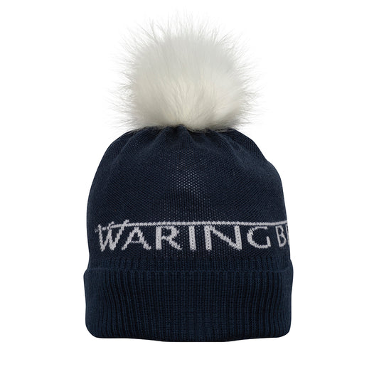 Signature Merino Bobble Hat Navy/White