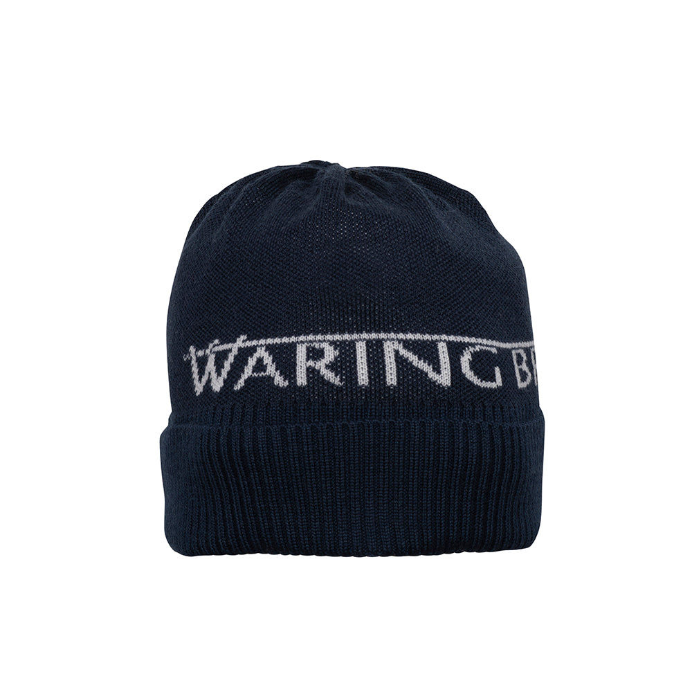 Signature Merino Beanie Hat Navy/White