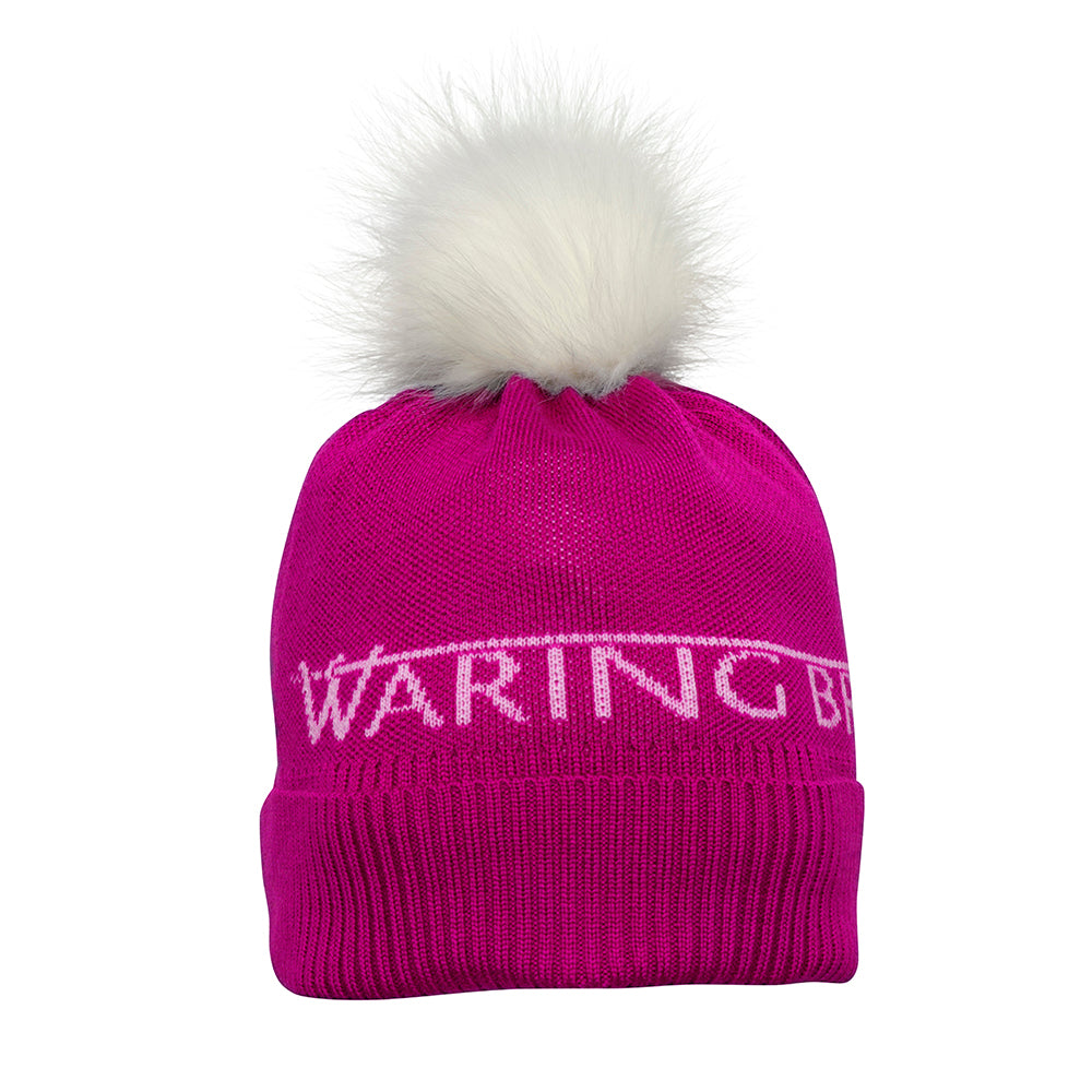 Signature Merino Bobble Hat Pink/White