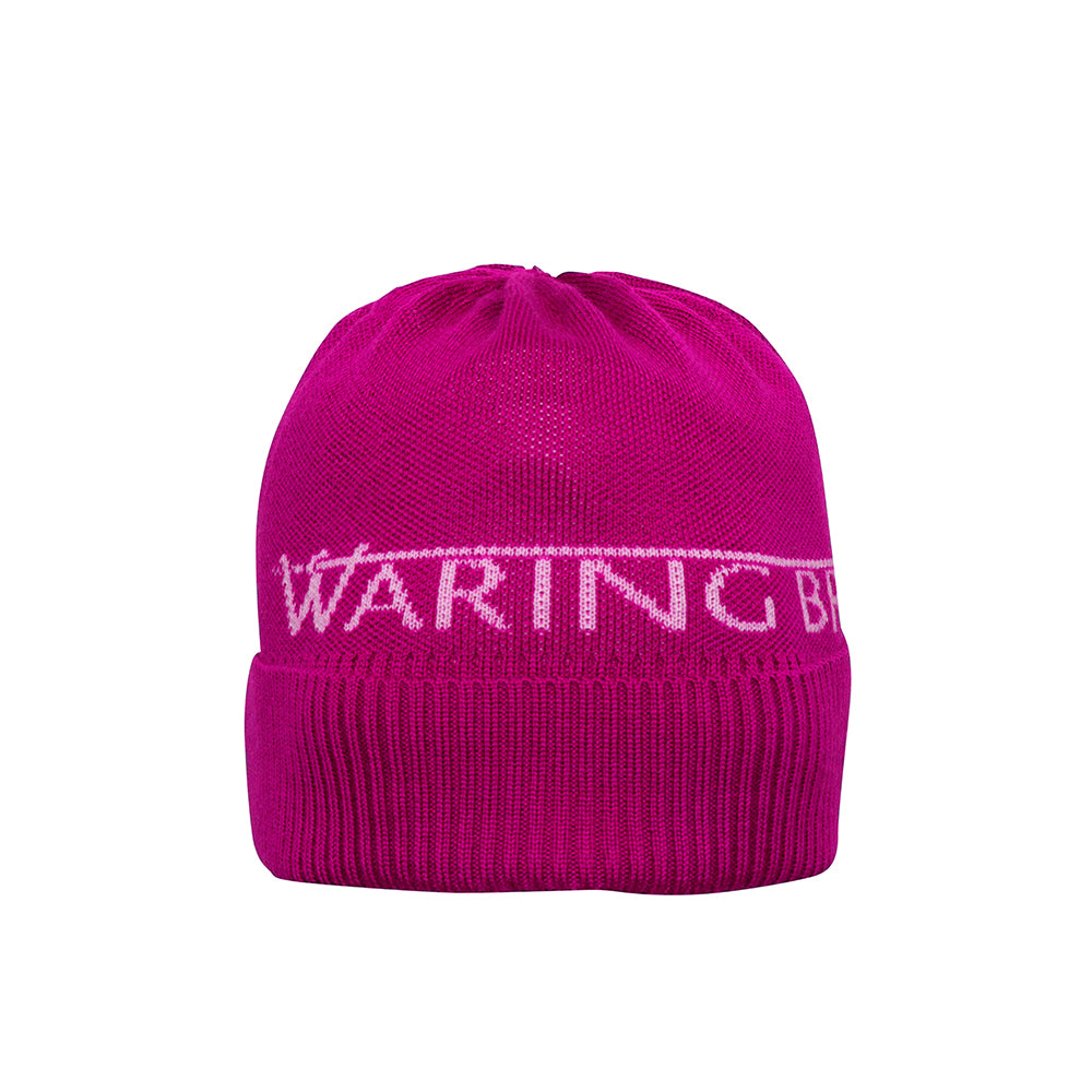 Signature Merino Beanie Hat Pink/White
