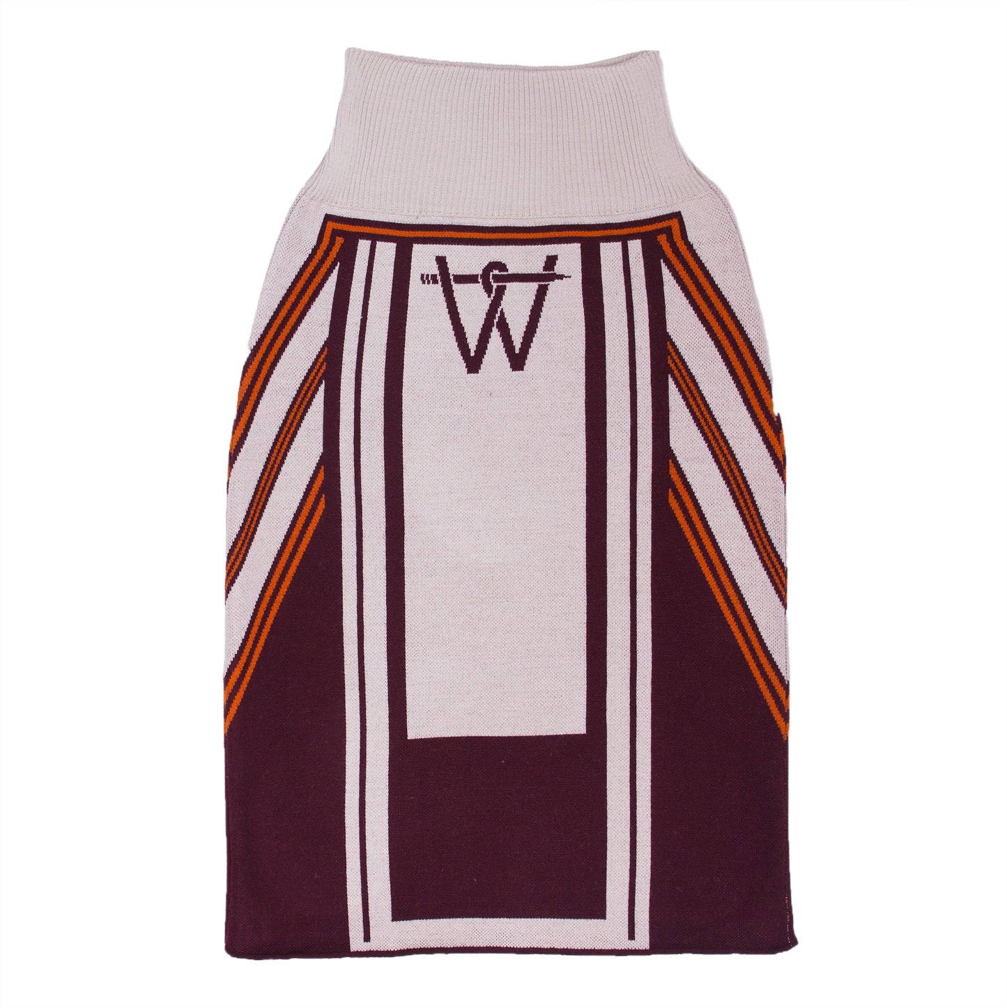 Eclipse Longer Length Pencil Skirt Taupe/Plum/Orange