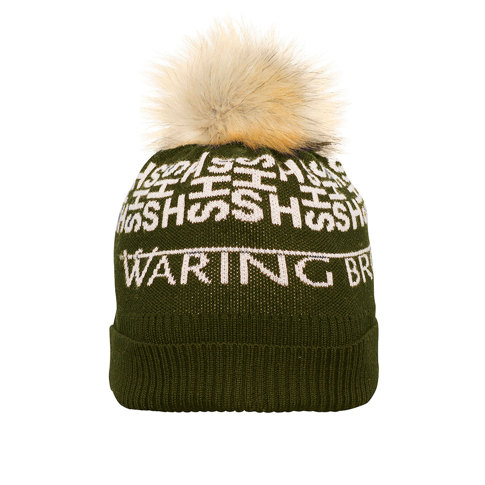 Personalised Bobble Hat Olive/Taupe