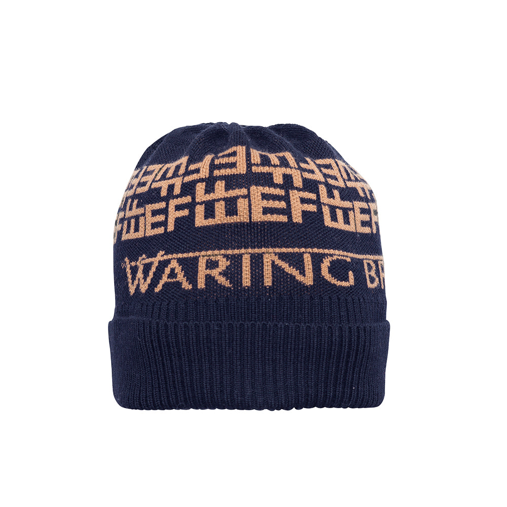 Personalised Beanie Hat Navy/Tan