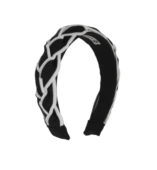 Classic Signature Plait Hairband Navy/White