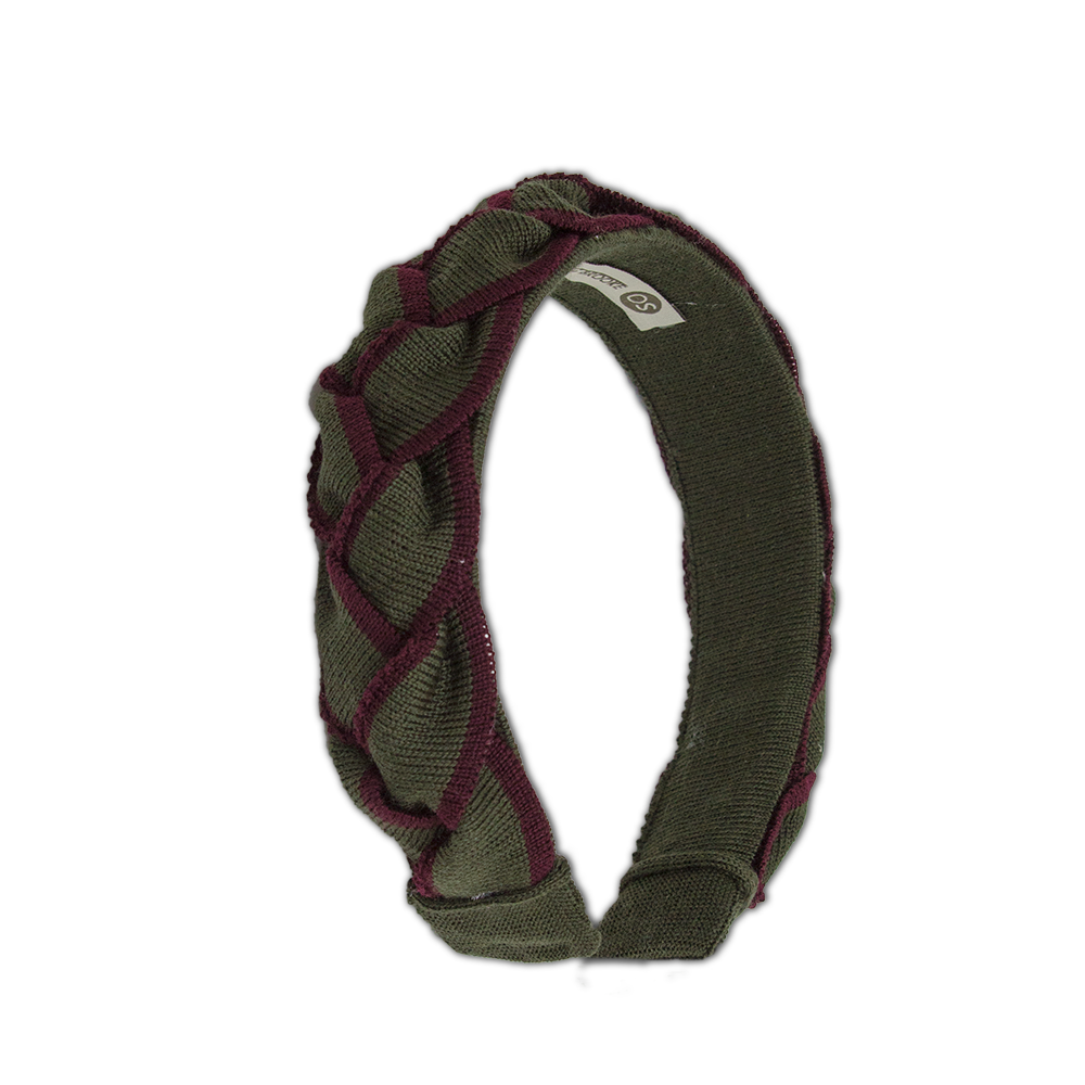 Signature Plait Hairband Olive/Plum