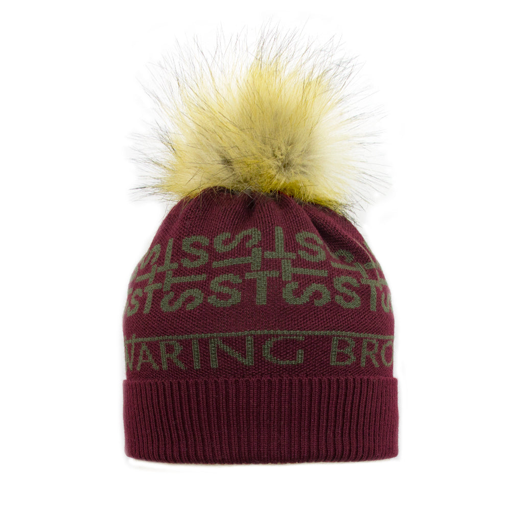 Personalised Bobble Hat Plum/Olive