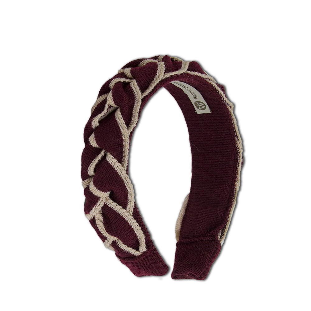 Signature Plait Hairband Plum/Taupe