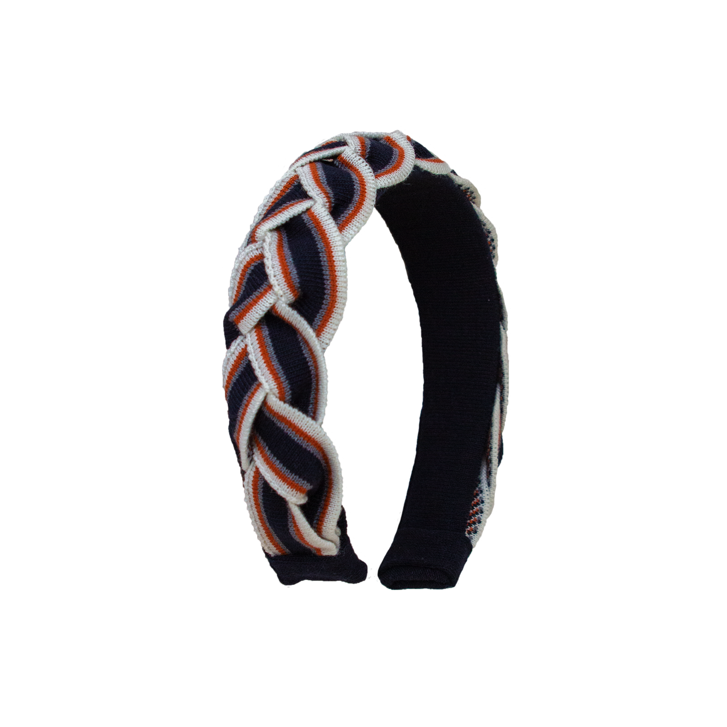 SUNSET Plait Hairband Navy/White