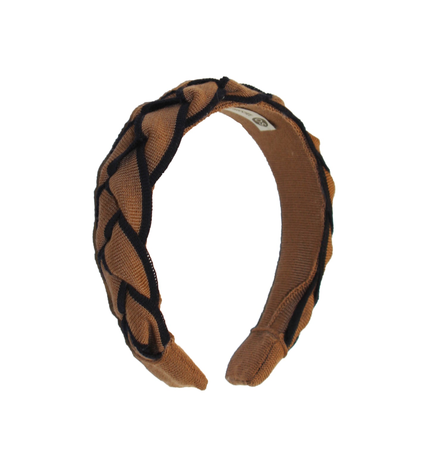 Classic Signature Plait Hairband Tan/Navy