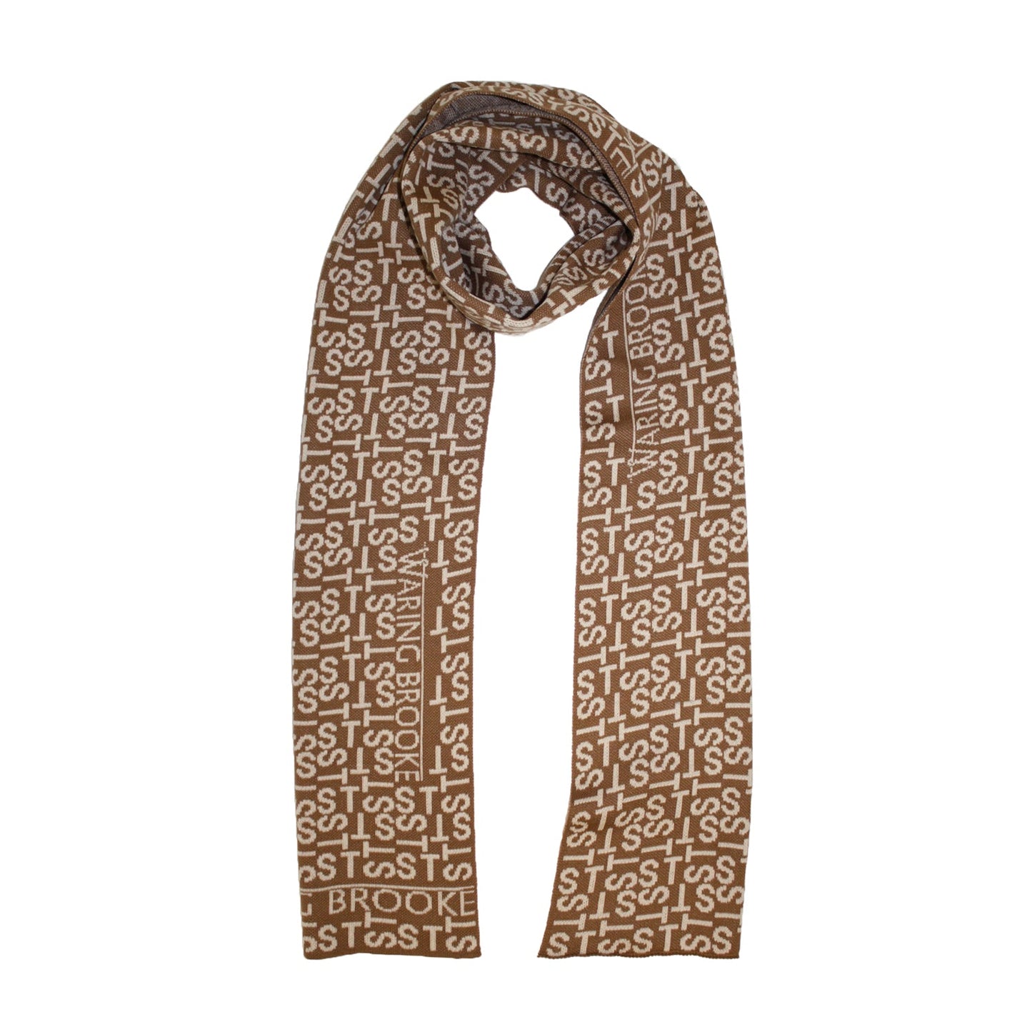 Personalised Monogram Pattern Scarf Tan/Taupe