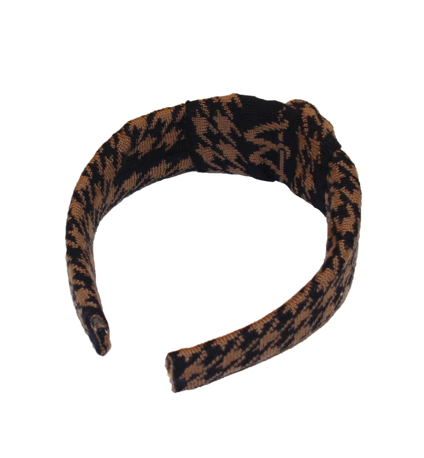 Houndstooth Hairband Navy/Tan