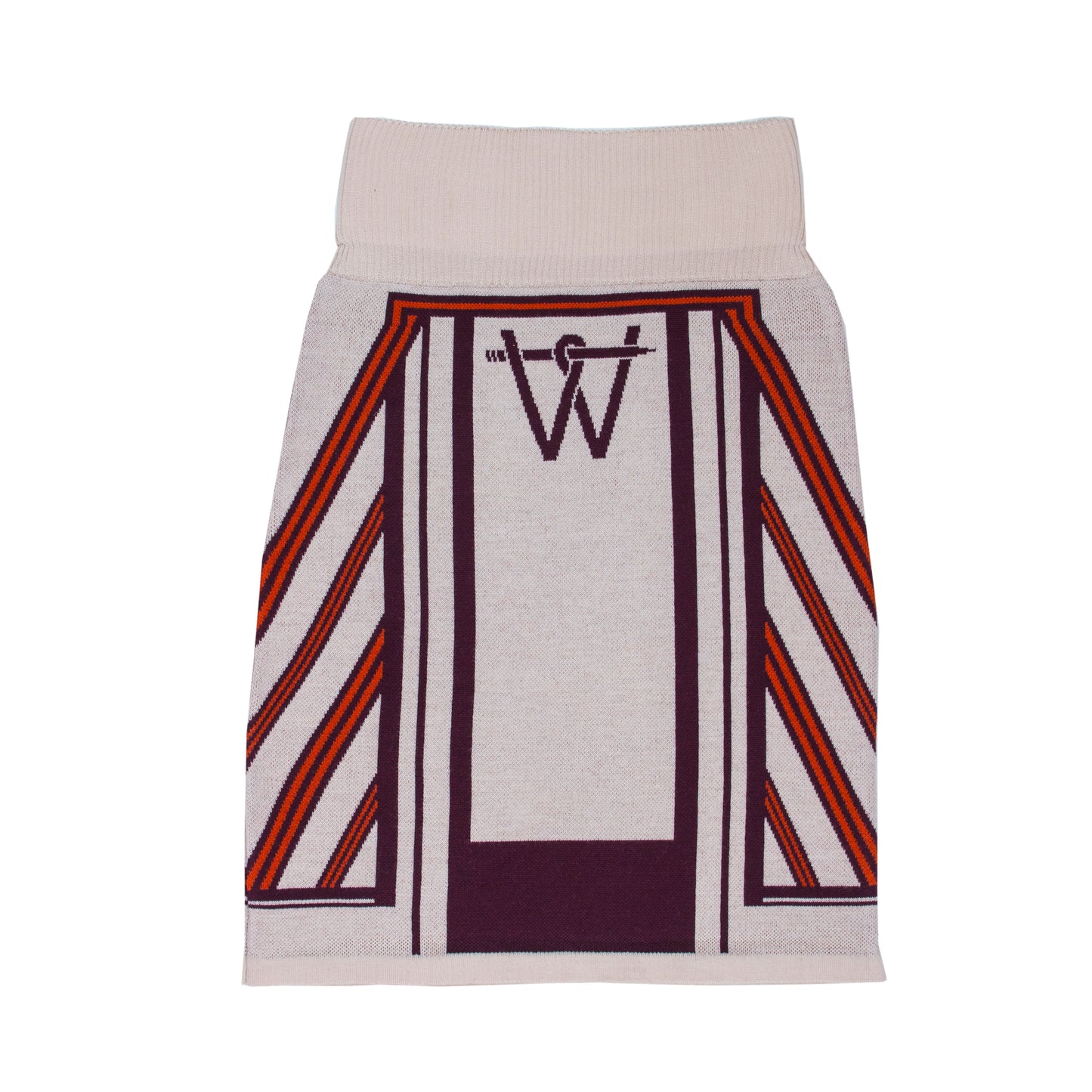 Eclipse Pencil Skirt Taupe/Plum/Orange