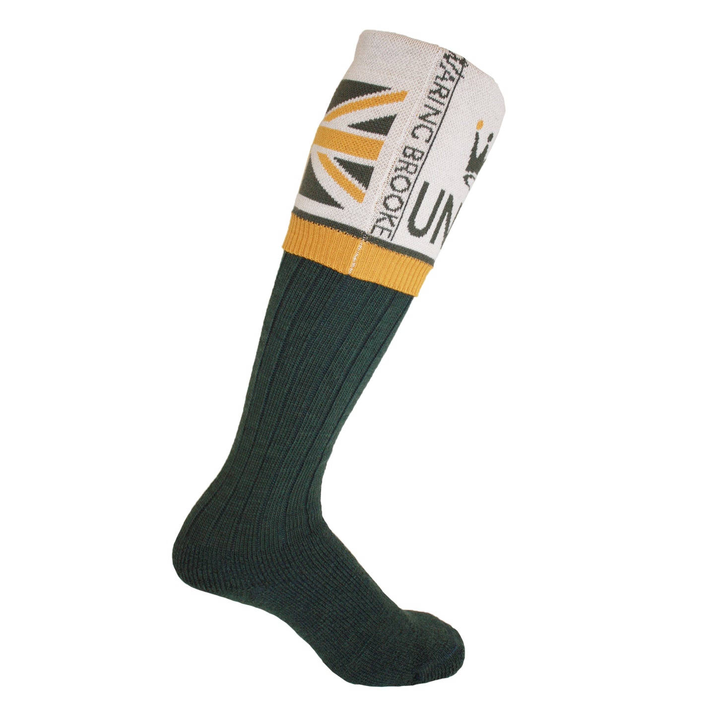 Union Jack Flag Personalised Boot Sock Green/Mustard