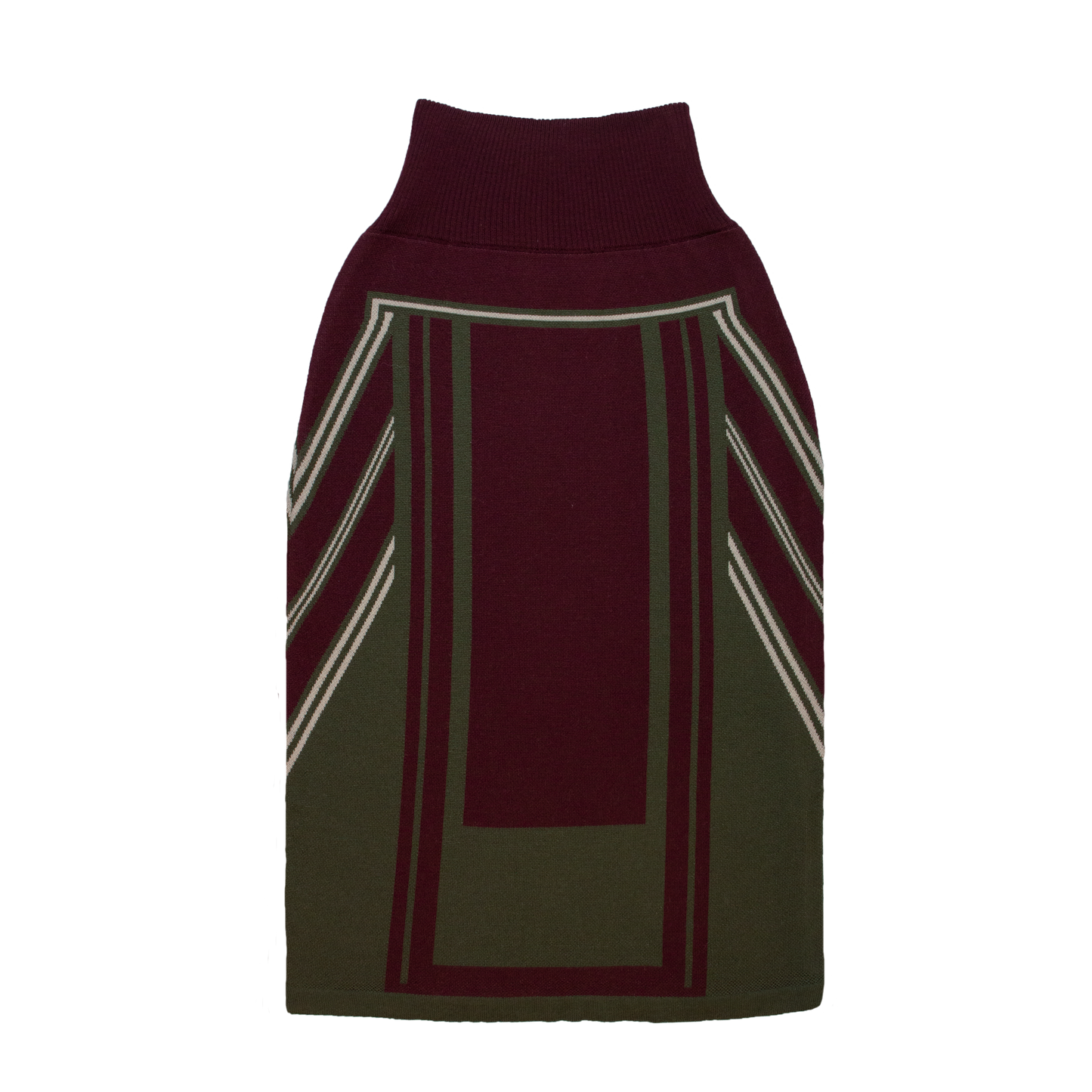 Eclipse Longer Length Pencil Skirt Plum/Olive
