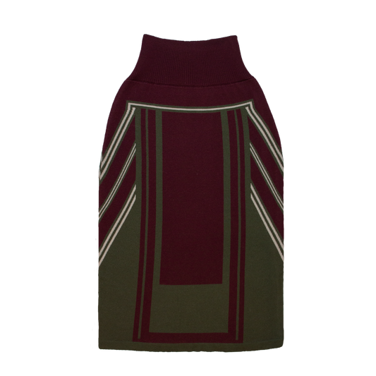 Eclipse Longer Length Pencil Skirt Plum/Olive