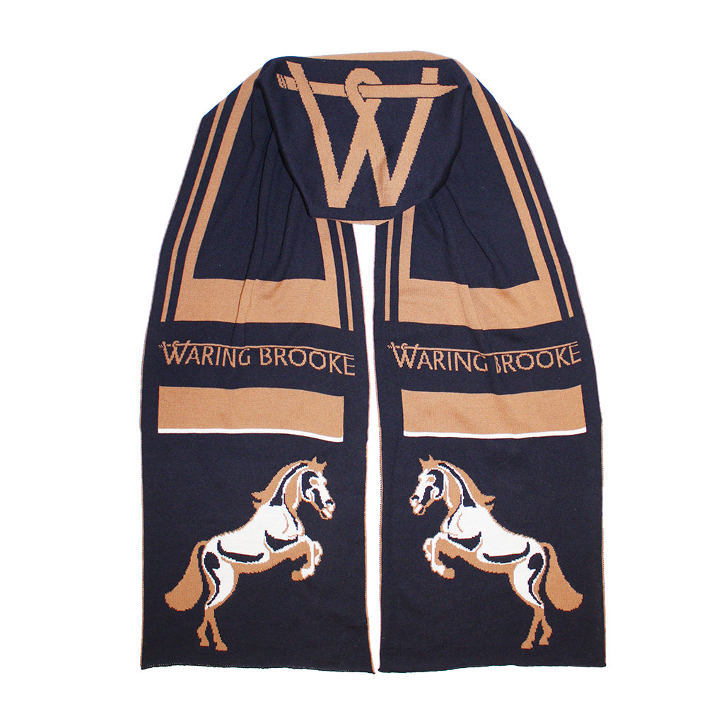 Signature Stallion Scarf Navy/Tan