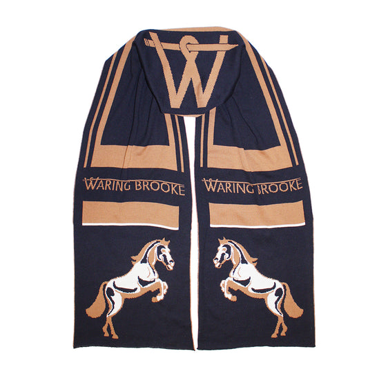 Signature Stallion Scarf Navy/Tan