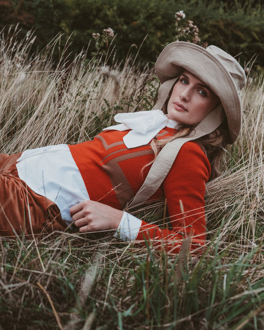 Baroque Crop Top Orange