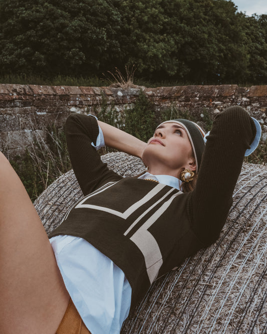 Baroque Crop Top Olive