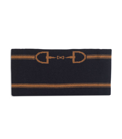 Snaffle Headband / Snood Navy/Tan