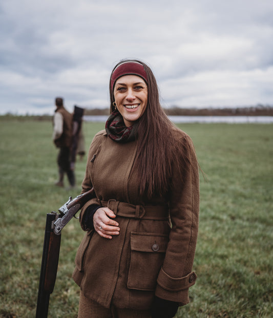 Waring Brooke Squared Monogram Snood Navy/Tan