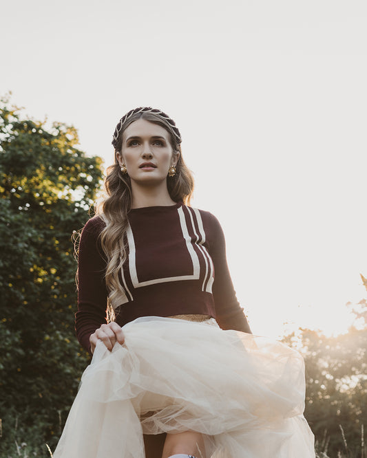 Baroque Crop Top Plum