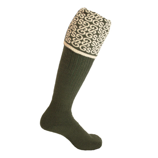Personalised Monogrammed Boot Socks Olive Taupe