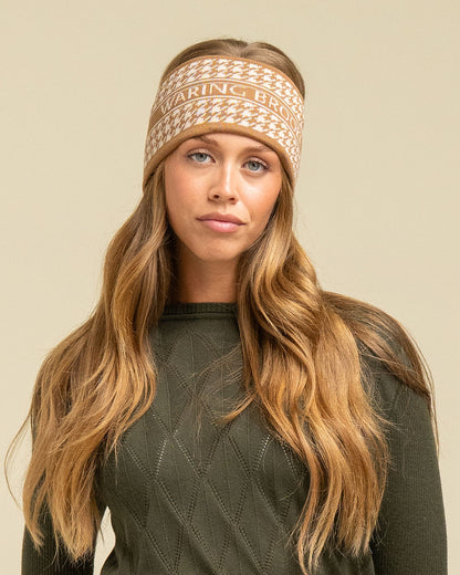 NEW IN: Signature Houndstooth Headband - Tan/Taupe