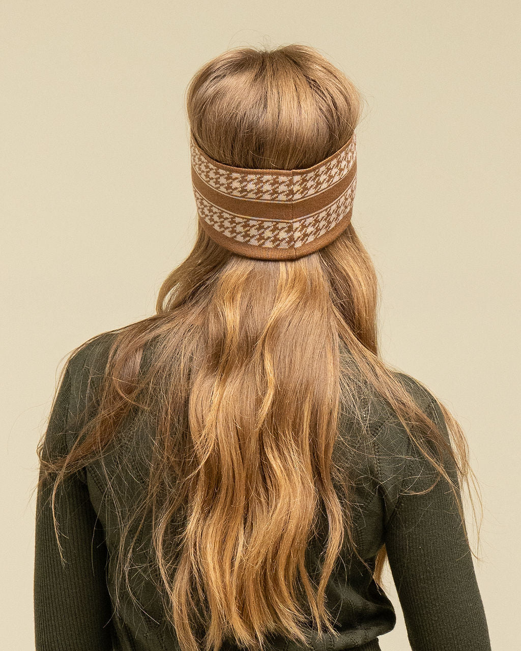 NEW IN: Signature Houndstooth Headband - Tan/Taupe