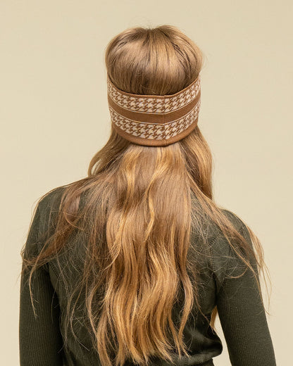NEW IN: Signature Houndstooth Headband - Tan/Taupe