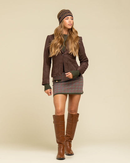 NEW IN: Signature Houndstooth Headband - Navy/Tan