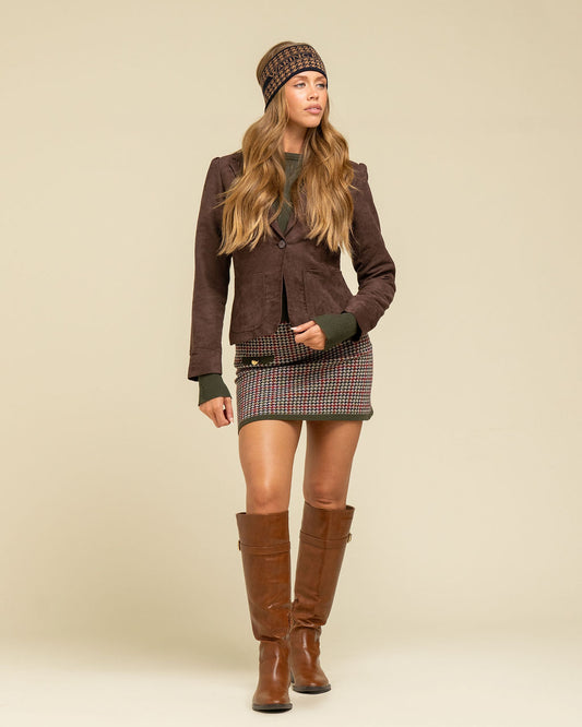 COMING SOON: Signature Houndstooth Headband - Navy/Tan