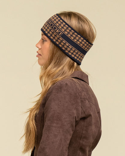 NEW IN: Signature Houndstooth Headband - Navy/Tan