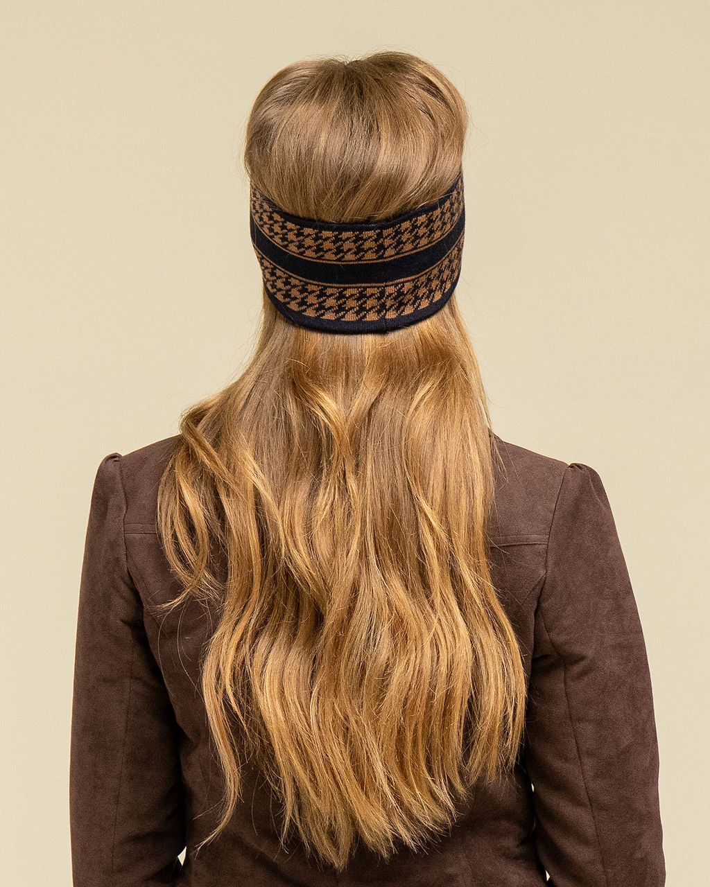 NEW IN: Signature Houndstooth Headband - Navy/Tan