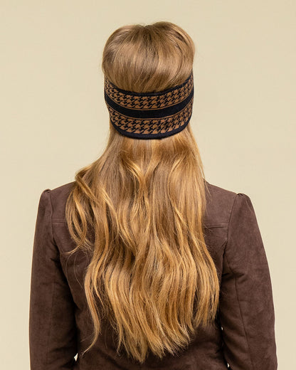 NEW IN: Signature Houndstooth Headband - Navy/Tan