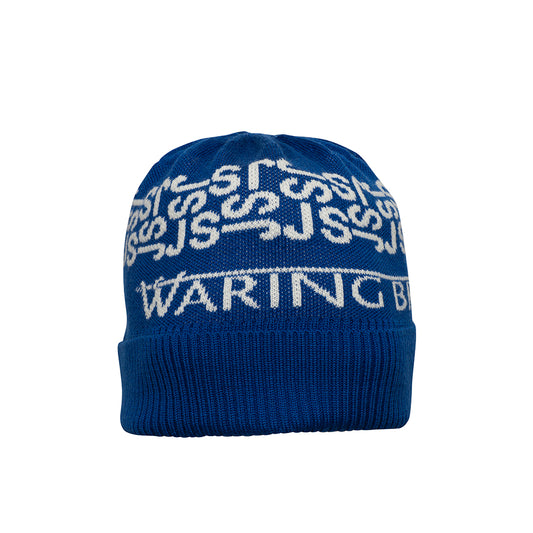 Ski-Style  Monogram Pattern Hat Cobalt/White