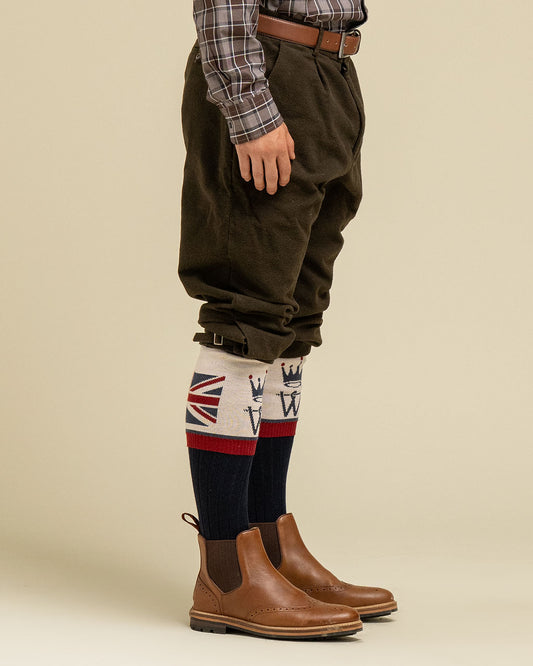 Union Jack Flag Personalised Boot Sock Navy/Red