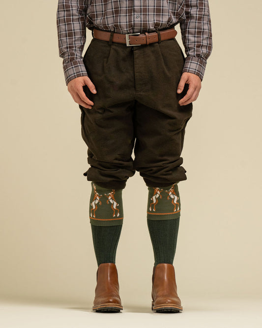 Boxing Hare Boot Socks Olive