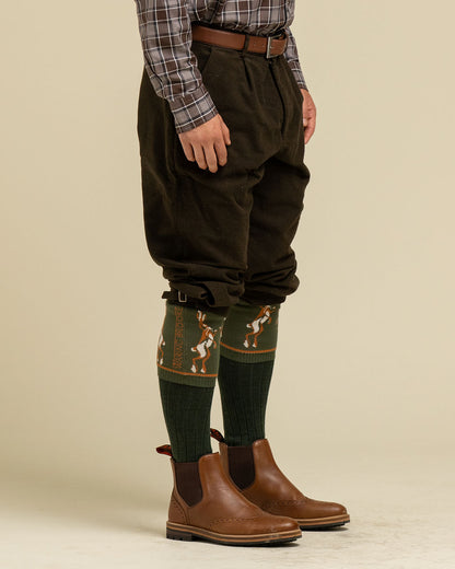 Boxing Hare Boot Socks Olive