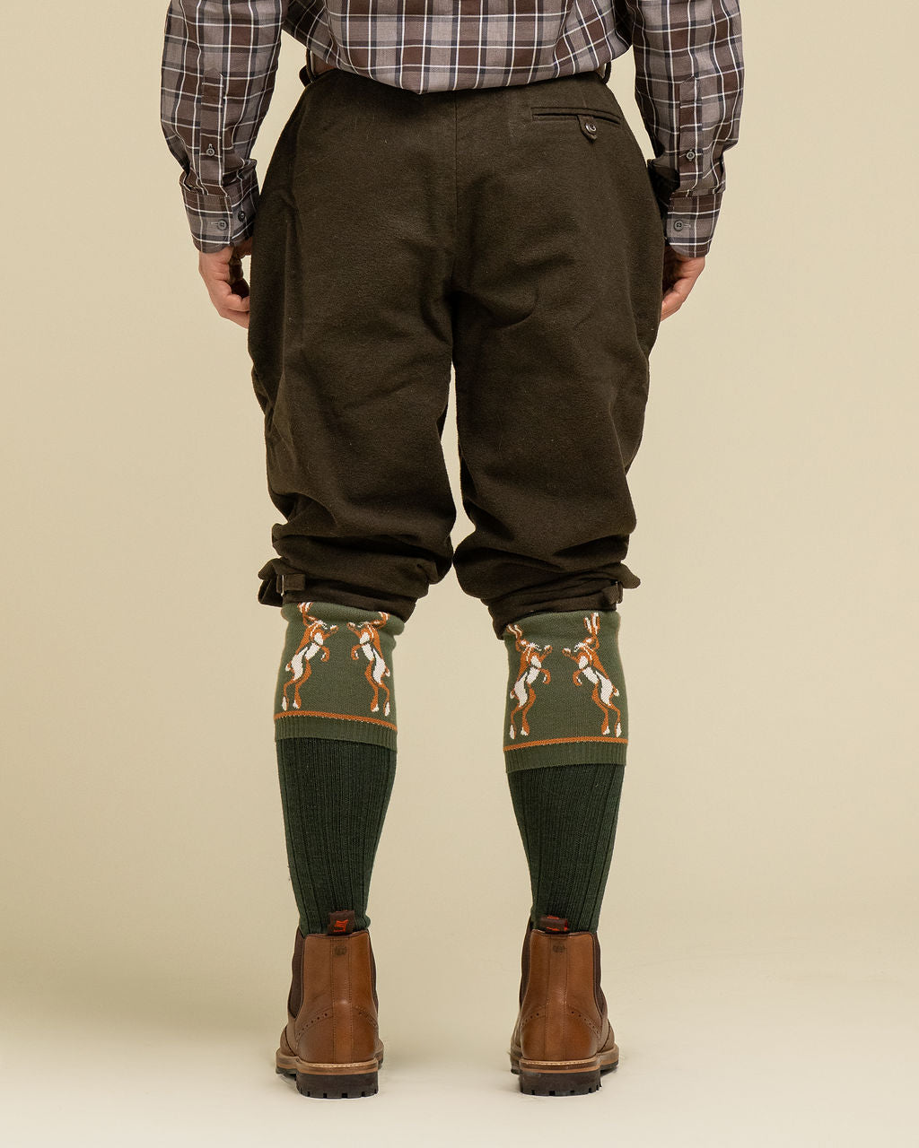 Boxing Hare Boot Socks Olive