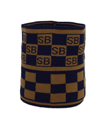 Waring Brooke Squared Monogram Headband Navy/Tan