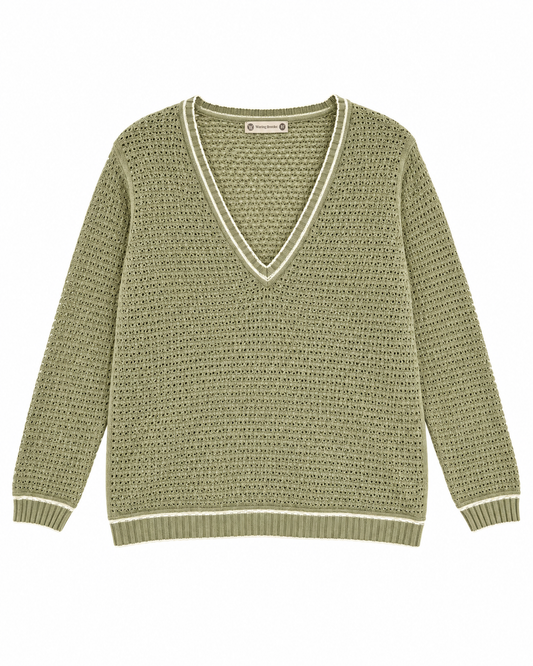 OUTLET: Nottingham Lace Pull Over Green