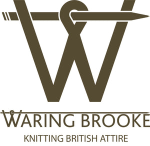 Waring Brooke Logo, Knitting British Attire