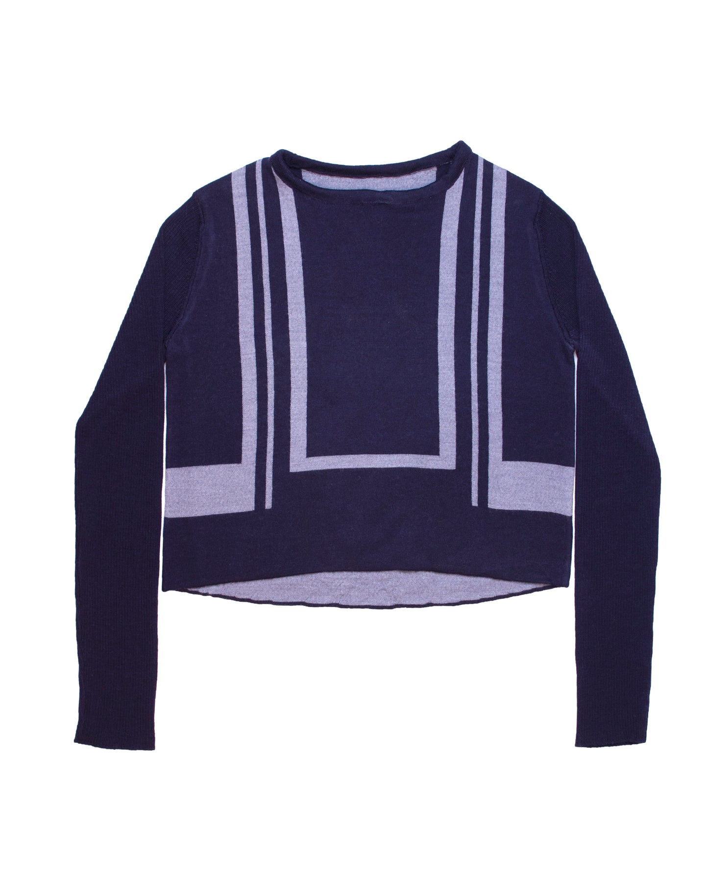 Baroque Crop Top Navy