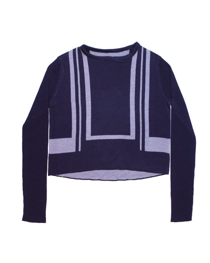 Baroque Crop Top Navy