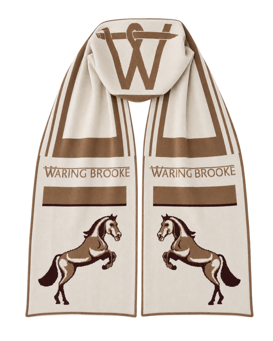 Signature Stallion Scarf Tan/Taupe/Plum