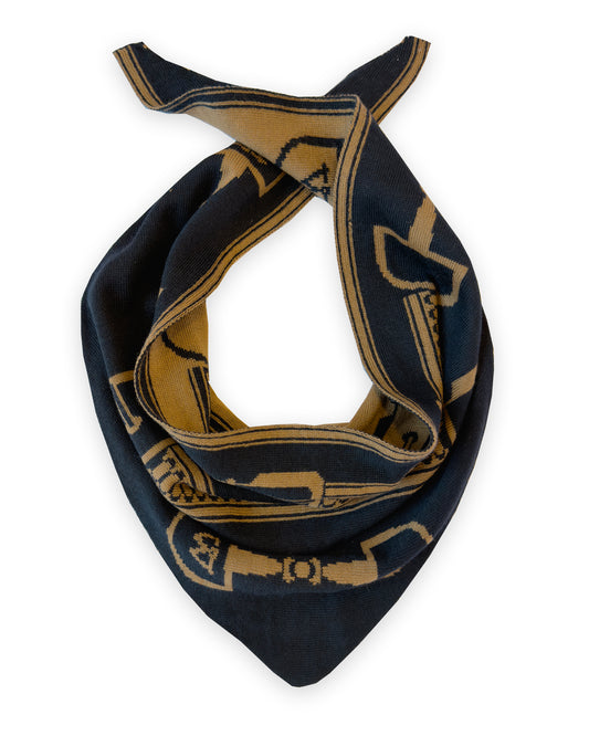 NEW IN: Triangle Snaffle Scarf Navy/Tan