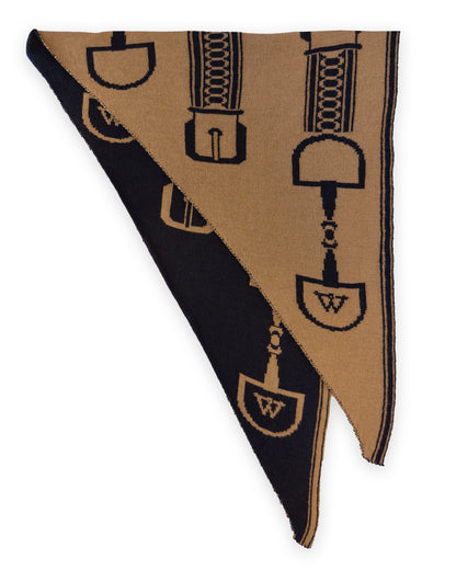 NEW IN: Triangle Snaffle Scarf Navy/Tan